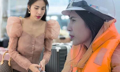 Trở về từ miền Trung, Thủy Tiên mặc lại đồ cũ 2 năm trước đi làm, chiếc túi hiệu bỗng lu mờ
