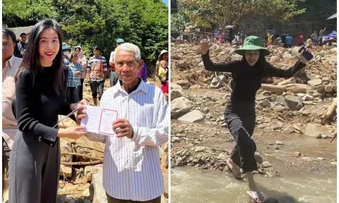 Sao Việt 24h: Thủy Tiên vẫn đi từ thiện, loạt ảnh lội suối làm Công Vinh "cạn lời", em chồng cũng có phản ứng