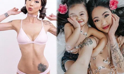 Mẫu nội y gốc Việt cực nóng bỏng, làm "mẹ ỏng" dáng vẫn gọn, 2 con gái đều được truyền gen trội