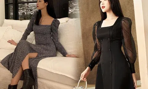 Kiểu đầm vừa tôn vòng 1 lại giúp nàng trông sang xịn, diện vào mùa Thu là quá hợp lý