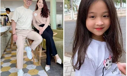 Phan Đinh Tùng đầu trọc lốc không tóc, con gái tóc dày đen mượt, xinh hệt mẹ mỹ nhân