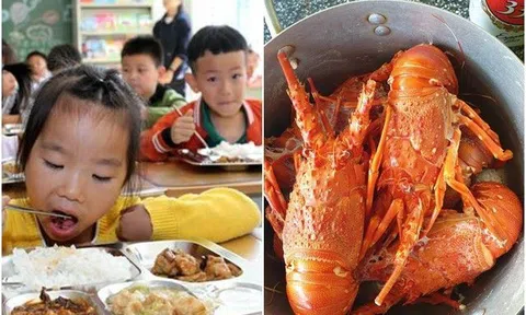 Thầy hiệu trưởng khoe bữa trưa của HS tiểu học toàn bào ngư, tôm hùm, biết giá tiền mỗi suất ai nấy ghen tỵ