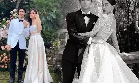 Cô dâu Phương Nga diện váy cưới phá cách với croptop, đẹp như công chúa, sánh đôi bên chú rể Bình An 