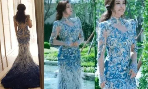 Võ Tắc Thiên kinh điển Cbiz U70 diện váy khoe body, nhìn sau thì đẹp, ngắm đằng trước thì giật mình