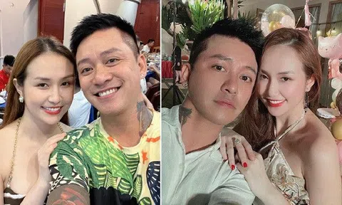 Vợ Chủ tịch chăm kỹ, Tuấn Hưng vẫn lộ da nhăn nheo, trông "một trời một vực" với Hương Baby