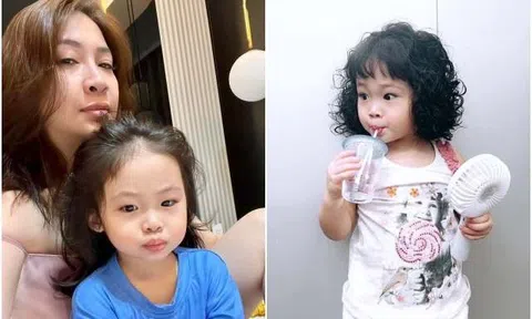 Pha Lê cho con gái 2 tuổi uốn tóc xoăn tít, bé được nhận xét giống bà thím Hàn Quốc