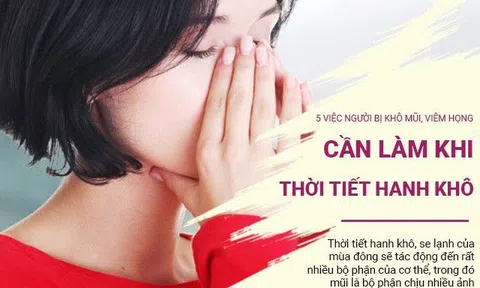 5 việc người bị khô mũi, viêm họng cần làm khi thời tiết lạnh, hanh khô