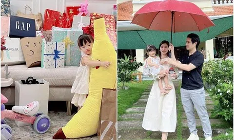 Con gái Đông Nhi nhận quà sinh nhật chất cao như núi, toàn đồ hiệu đắt tiền