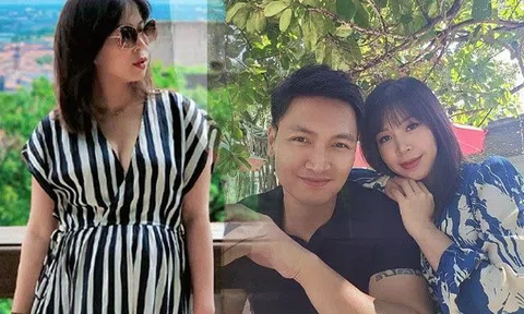 U40 mang thai lần 3, bà xã Mạnh Trường làm "mẹ ỏng" tăng 20kg vẫn rạng rỡ, xinh hơn cả thời con gái