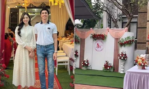 Hình ảnh đầu tiên trong đám cưới Bình An - Phương Nga ở quê, chú rể bắt cô dâu rửa bát liền bị nhắc nhở