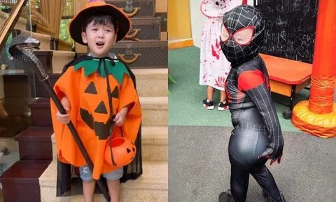 Hayden nhà Trà My Idol, con trai Đàm Vĩnh Hưng, Phạm Hương hóa trang Halloween "cưng xỉu"