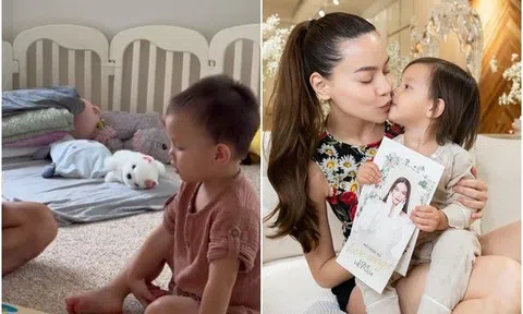 Leon chăm học tiếng Thụy Điển, Lisa giỏi tiếng Việt, Hồ Ngọc Hà Kim Lý được khen nuôi dạy con khéo