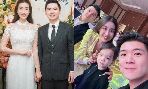 Đỗ Mỹ Linh xuất hiện bên 2 con trai Bầu Hiển, nhiều người khó phân biệt 2 anh em