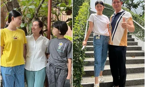 Con gái Bình Minh 12 tuổi cao hơn mẹ 1 cái đầu, đứng gần bằng bố 1m84