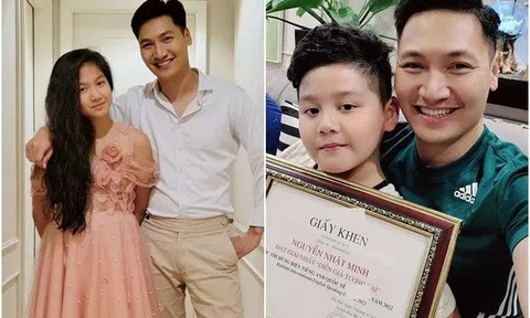 Mạnh Trường làm bố viên mãn, con gái xinh xắn, con trai 8 tuổi giải nhất hùng biện tiếng Anh