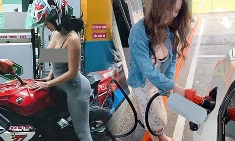 Đi đổ xăng, loạt gái xinh ăn mặc kém duyên đến khó hiểu: Người trễ nải, người ngỡ "quên" mặc quần