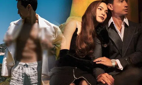 Cùng mặc đồ đồng điệu, Kim Lý phong phanh cúc áo khoe múi bụng, nổi "lấn át" bà xã