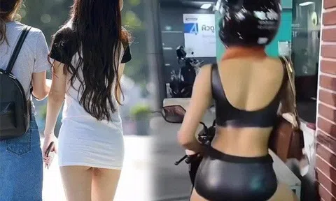 Mặc váy đầm ngắn cũn, hội chị em "ngượng chín mặt" vì váy rút cao, đi bộ cũng lộ nội y