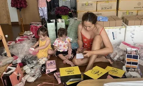 Chi tiền tỷ mua giống Tây sinh con, Á hậu Diễm Châu giờ đầu bù tóc rối, mặc đồ bộ bán hàng nuôi 5 con