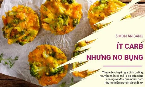 5 thực đơn bữa sáng ít carb giúp bạn no bụng đến trưa