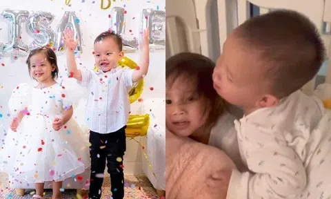 Con gái Hồ Ngọc Hà cau có, bù xù vì bị em trai đè lên người, Leon được bà bênh liền "rượt đuổi" Lisa