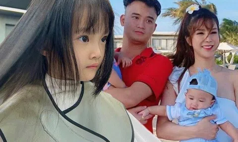 Con gái Diệp Lâm Anh gương mặt giống bố nhưng có mái tóc đen, dày chuẩn gen mẹ