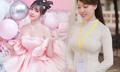 Rời bục giảng không diện áo dài trắng, Âu Hà My xúng xính váy lấp ló "cặp tuyết lê", đẹp như búp bê