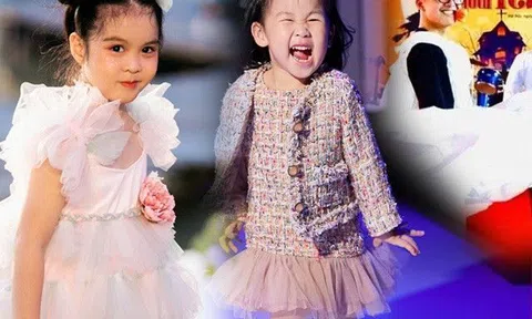 Con gái BTV Hoài Anh - Diễm Quỳnh đáng yêu hết nấc trên sàn diễn, con trai Thảo Vân mặc váy làm bố phản ứng