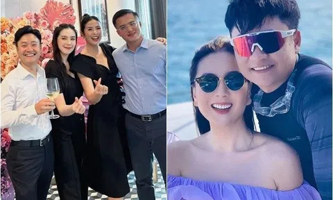 Vợ từng bị chê "dùng chồng như phá", giờ ông xã Mai Ngọc xuất hiện bảnh bao khi đi chúc phúc Hoa hậu