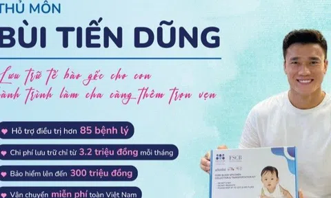 Thủ môn Bùi Tiến Dũng bảo vệ sức khoẻ cho con, lưu trữ tế bào gốc tại Cryoviva