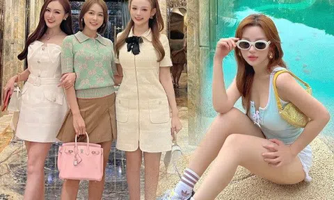 Hội chị em hot girl trưng trổ túi hiệu, Huyền Baby ăn mặc “lệch pha" liền nổi nhất hội