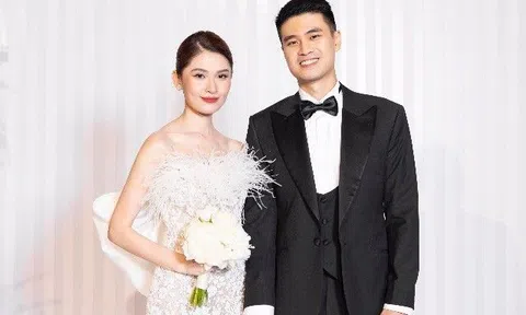 Á hậu Thuỳ Dung trang điểm nhẹ nhàng, "bùng nổ" nhan sắc trong ngày về dinh với chú rể 1m83