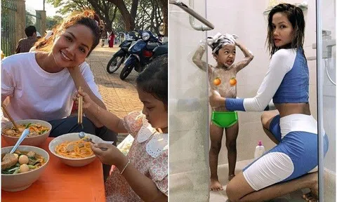 Con gái 6 tuổi ở quê được H'Hen Niê dắt lên phố, đeo kính mặc đồ hiệu chói lóa hơn cả mẹ