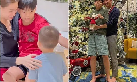Sao Việt 24h: Leon nhà Hồ Ngọc Hà ghen tị với anh trai khi được mẹ ôm, thân hình "dài ngoằng" của Subeo đập vào mắt