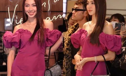 Miss Grand Thùy Tiên dịu dàng với váy hồng, tóc tết, khác hẳn phong cách thường thấy
