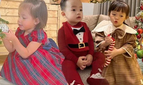 Chưa đến Noel, dàn nhóc tì đình đám đã lên đồ khoe sắc với cây thông, Lisa nay điệu thấy rõ, trùng ý tưởng với Suchin