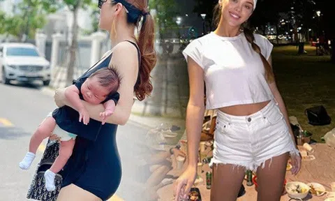 Hội bà đẻ Vbiz "nói không" với kiêng cữ, lâm bồn chưa lâu đã mặc phong phanh, vợ Tây Bùi Tiến Dũng chưa là gì
