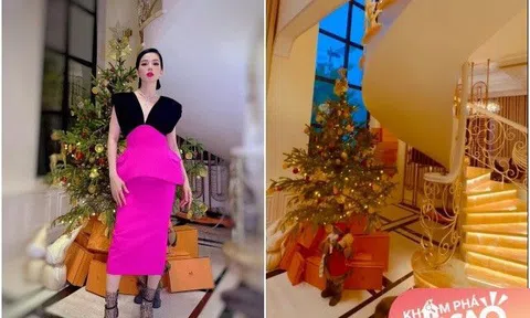 Bạn trai Lệ Quyên lén dậy sớm dọn nhà trang trí, năm nay biệt thự dát vàng càng thêm rực rỡ