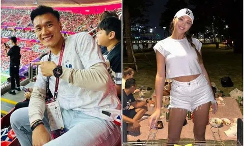 Con trai mới được hơn 14 ngày tuổi, Bùi Tiến Dũng và vợ Tây gửi con ở nhà, bố đi Qatar, mẹ trẻ đi ăn với bạn