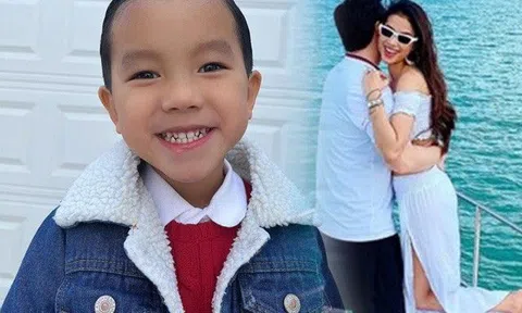 Con trai Phạm Hương mặc đồ cũ đón sinh nhật, chân dài giống mẹ, phong cách ăn diện hao hao người bố giấu mặt