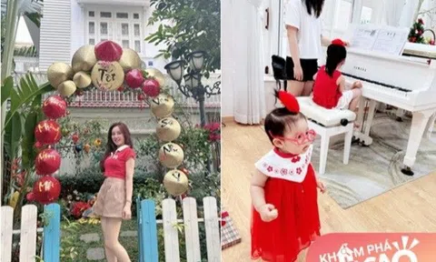 Bận cả “núi việc” Vy Oanh vẫn trang hoàng biệt thự lộng lẫy đón Tết, nhưng con gái lại nghịch ngợm thế này đây