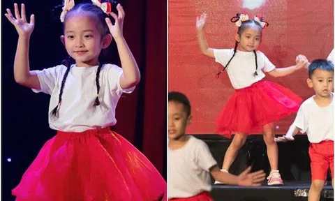 Con gái Khánh Thi Phan Hiển 4 tuổi cao vượt bạn bè, đúng chuẩn con nhà nòi nhảy cực khéo ở trường