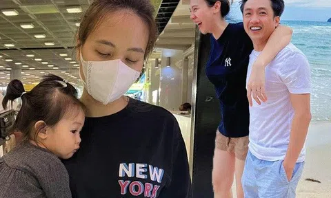 Con gái đã lớn, Đàm Thu Trang vẫn khư khư kiểu tóc búi vội, chân đen không thèm nhuộm, dâu hào môn giản dị số 1