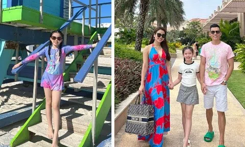 Bé gái từng được Phương Trinh Joile giấu kín suốt 9 năm nay thoải mái du lịch sang chảnh ở Mỹ, khoe chân dài