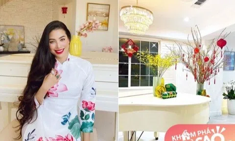 Phạm Hương xa quê vẫn giữ nếp cũ, trang trí biệt thự bên Mỹ đậm nét Tết cổ truyền