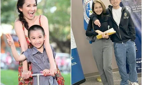 8 năm theo mẹ sang Mỹ sống cùng bố dượng, con trai Kim Hiền giờ khôn lớn, cao gần 1m9