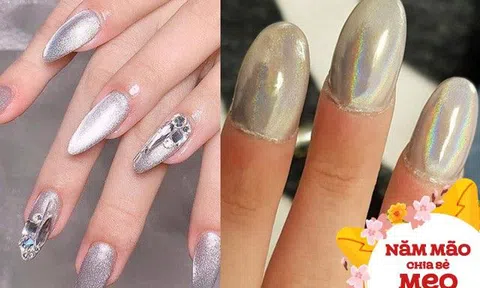 Theo xu hướng nail mắt mèo, nhiều chị em "ấm ức" ôm chiếc móng như úp thìa đón Tết