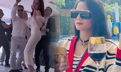 Shark Bình diện đồ đôi nhảy múa với Phương Oanh, Đào Lan Hương ung dung "dát" hàng hiệu sang chảnh đón Tết