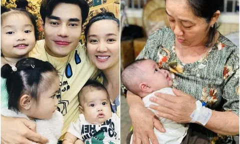 Vợ chồng Lê Dương Bảo Lâm bận rộn công việc được bà ngoại trông con giúp, ngày vào viện bà vẫn trốn về thăm cháu