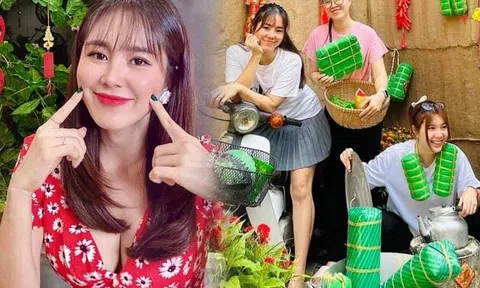 Chị em Lê Phương như sinh ba, bùng nổ nhan sắc ngày cùng hội tụ ở quê ăn Tết